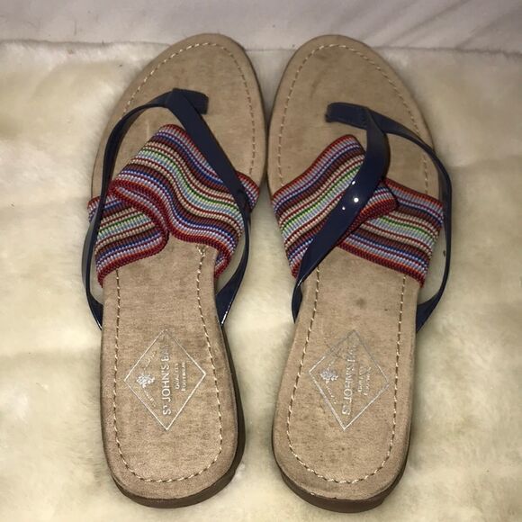 St. John's Bay Women's Colorful Stretchable Band Slip-On Slippers Size 7.5 - Picture 3 of 7